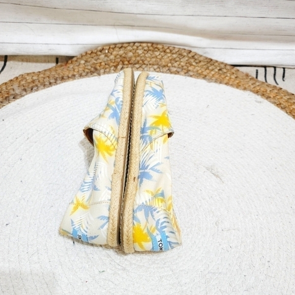 TOMS ALPARGATA CANVAS PRINTED ESPADRILLE Birch Trop Palm Rope, sz 9 - Picture 5 of 9